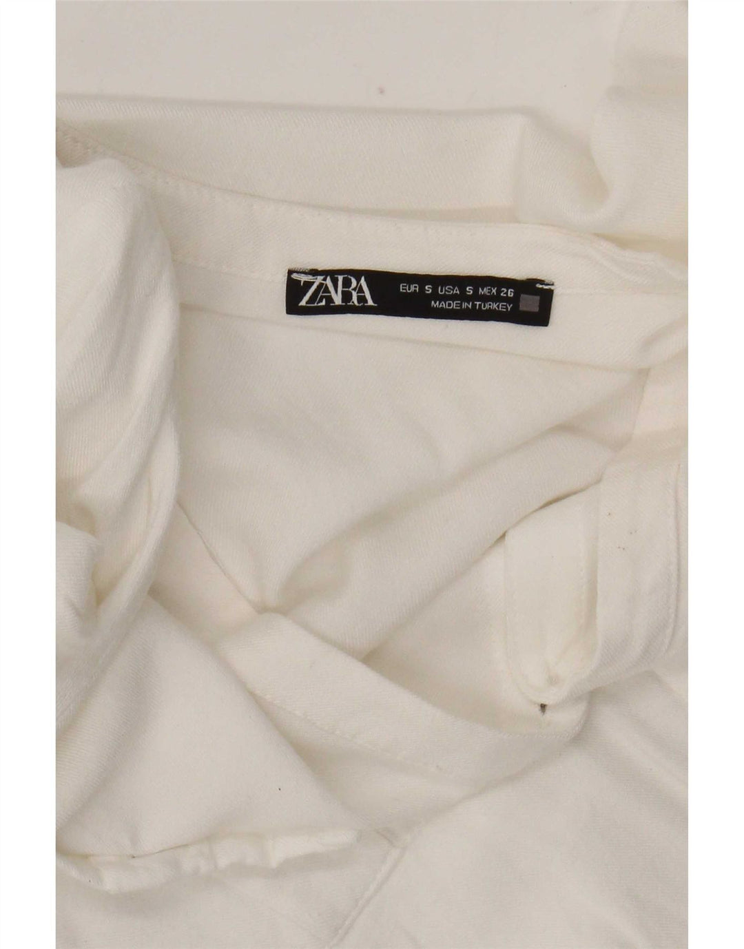 Zara Chemise Chemisier Femme UK 10 Petit Blanc