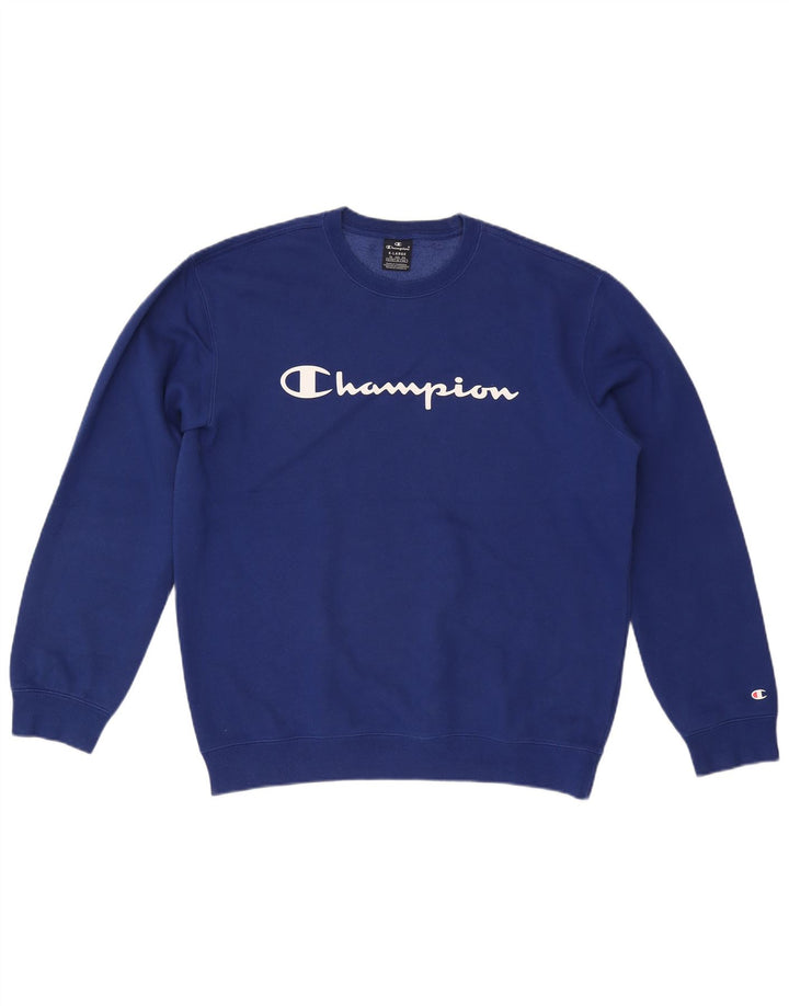 Champion Sweat-Shirt Graphique Homme XL Bleu Coton