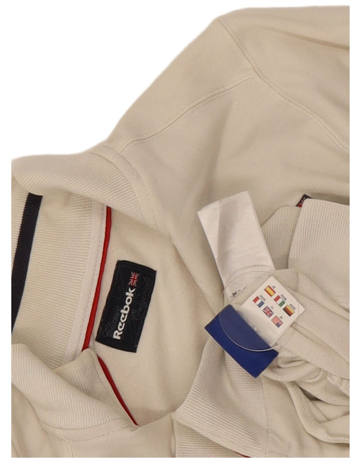 Reebok Veste de survêtement pour femme UK 12 Medium Blanc Coton
