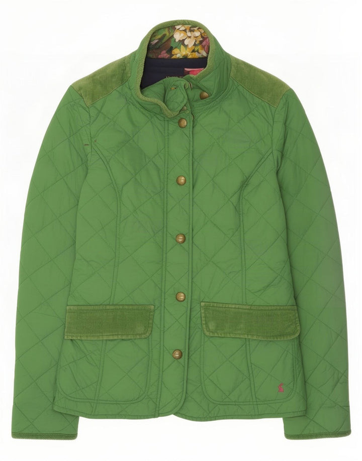 Joules Veste matelassée pour femme UK 10 Small Green Floral Polyamide