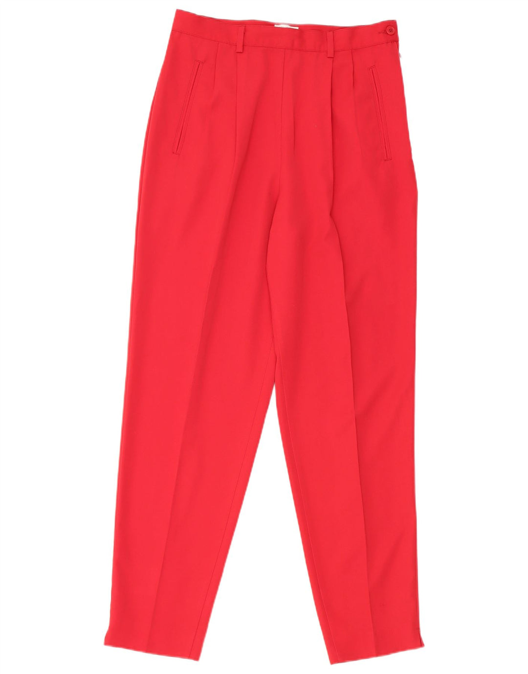 Benetton Pantalon de costume à chevilles pour femme IT 44 Medium W26 L28 Rouge Polyester