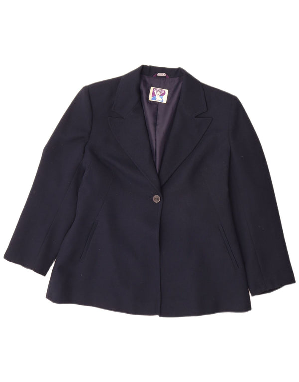 Yessica Veste Blazer 1 Bouton Femme EU 42 Large Bleu Marine Polyester