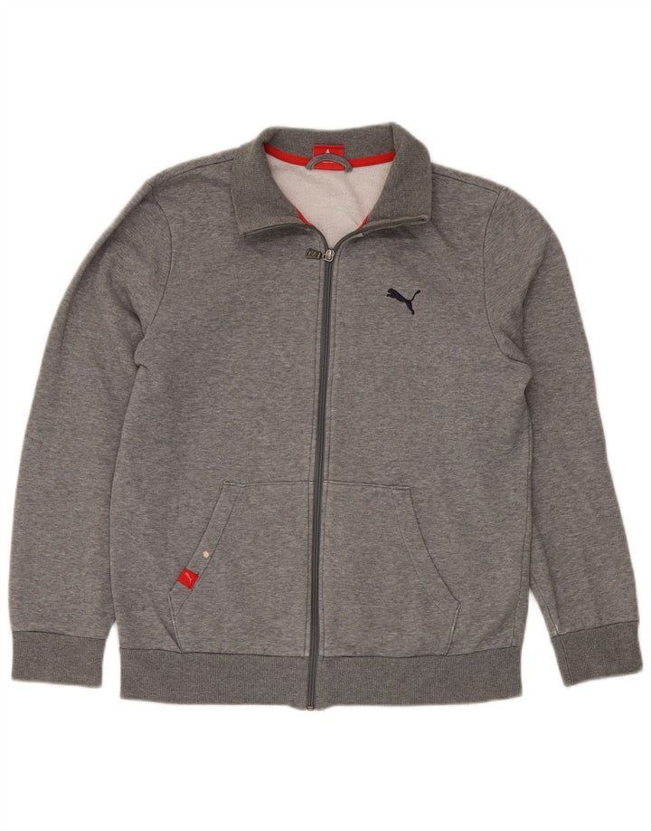 PUMA Mens Tracksuit Top Jacket Small Grey Cotton