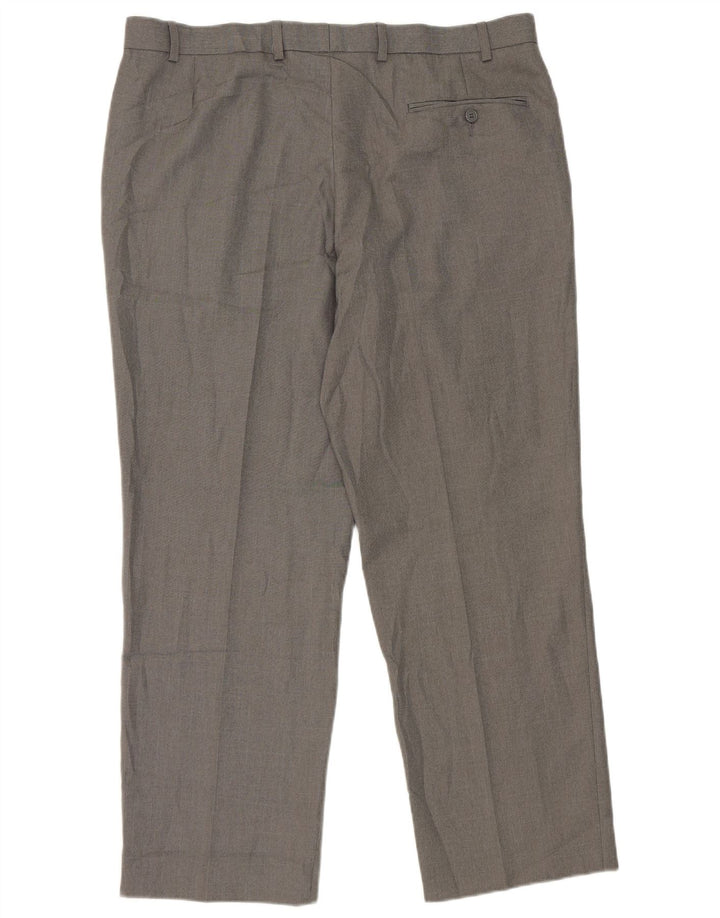 Marks & Spencer Pantalon de Costume Droit Homme W38 L29 Gris Polyester