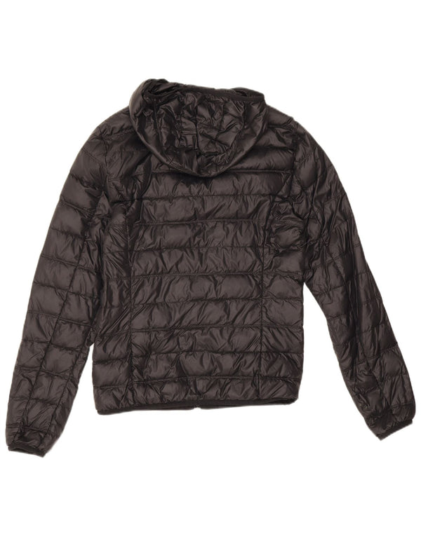 Emporio Armani Womens Hooded Padded Jacket UK 6 XS Black Polyamide