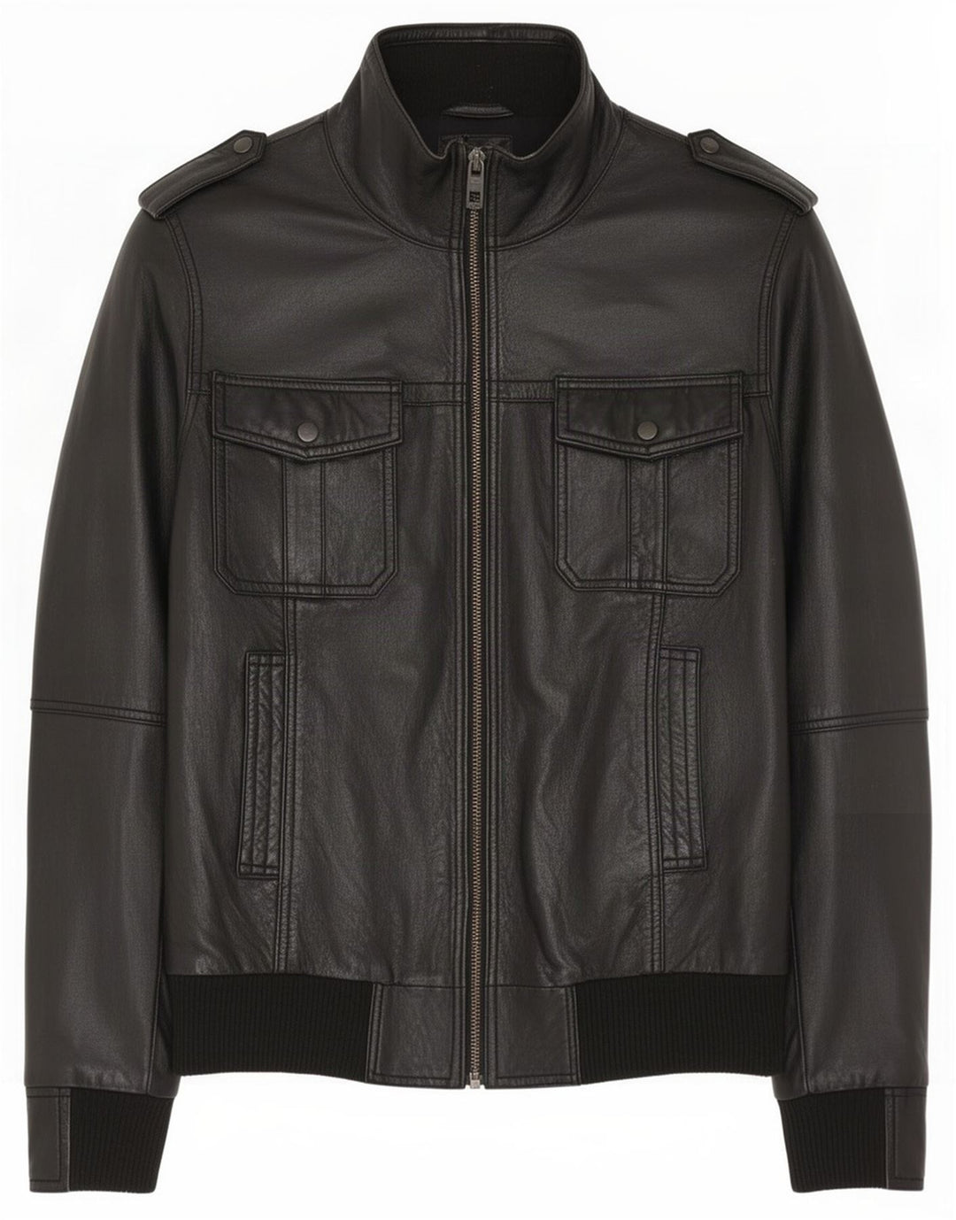 Bench Veste en cuir militaire pour homme UK 38 Medium Noir