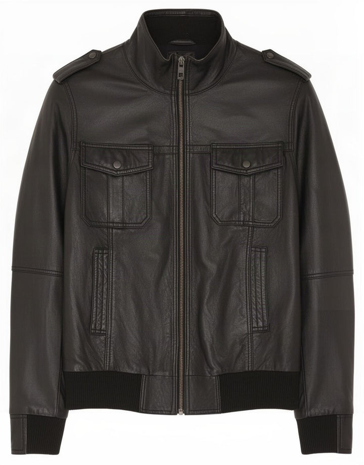 Bench Veste en cuir militaire pour homme UK 38 Medium Noir