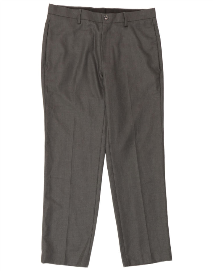 Marks & Spencer Pantalon chino coupe ajustée pour homme W32 L29 Gris Polyester