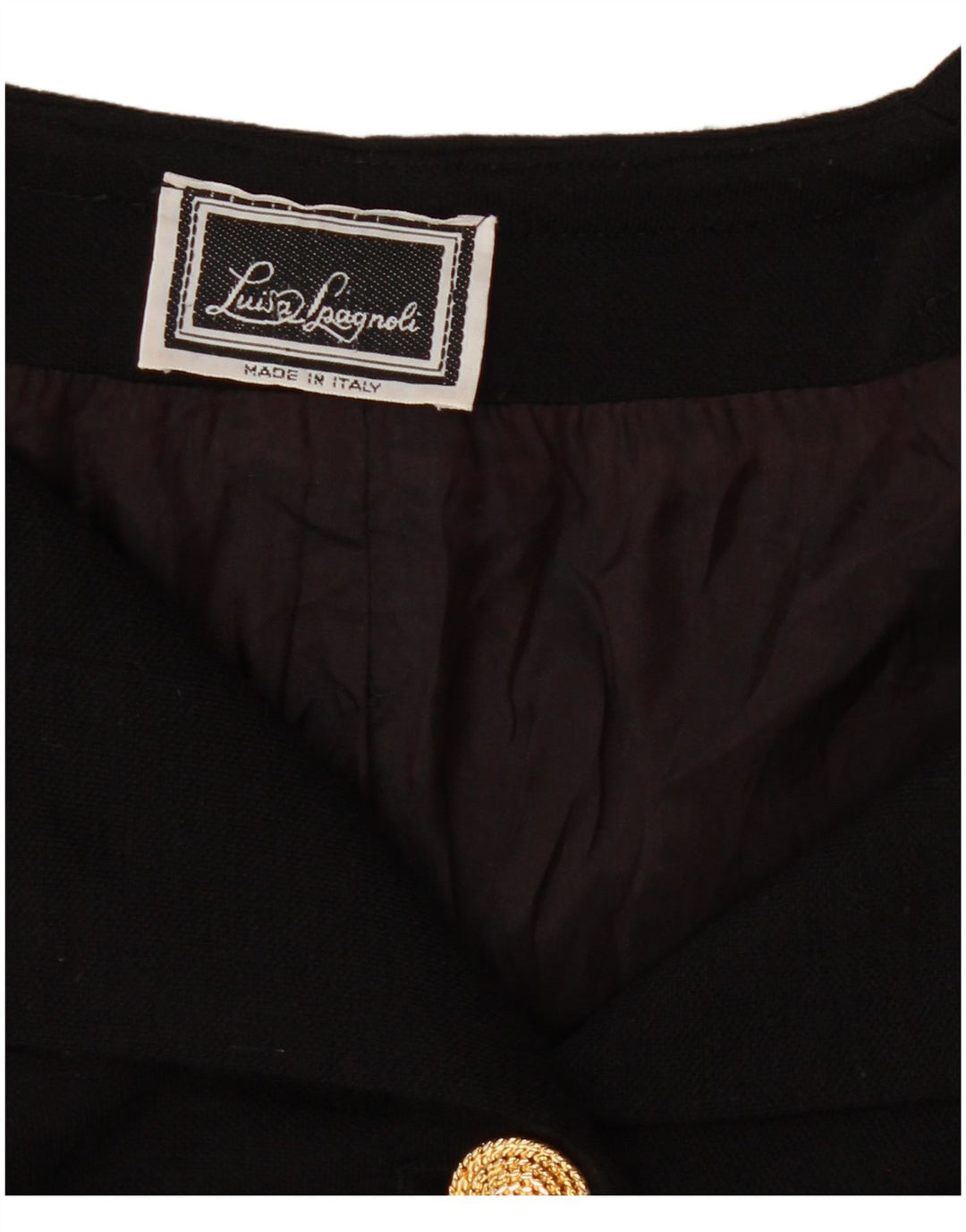 Luisa Spagnoli Veste blazer à 5 boutons pour femme UK 12 Noir moyen