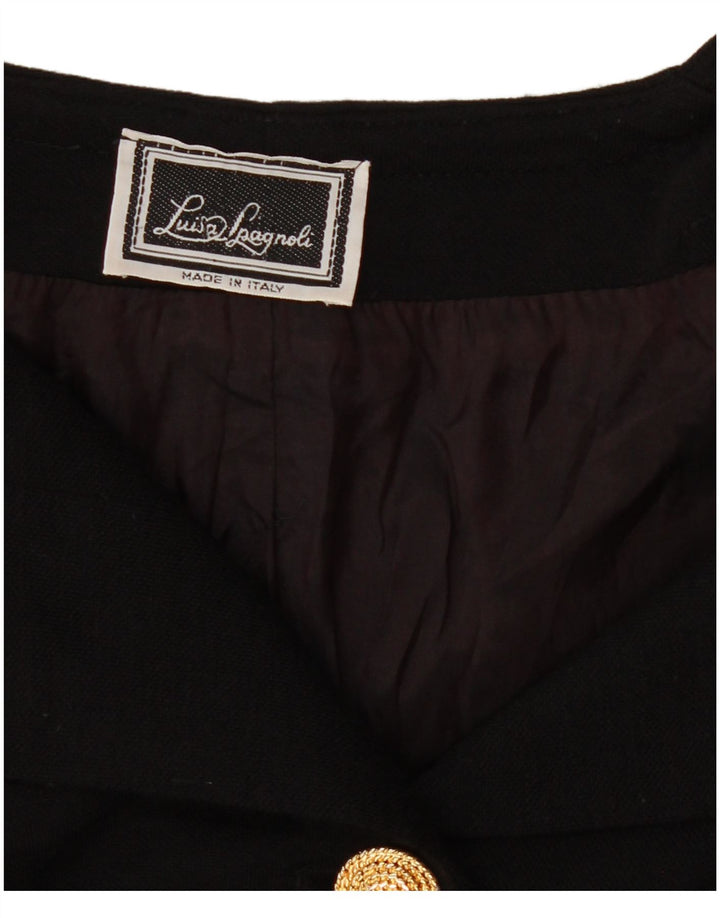 Luisa Spagnoli Veste blazer à 5 boutons pour femme UK 12 Noir moyen