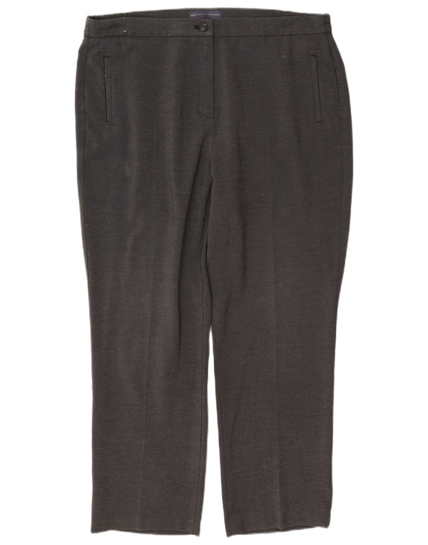 Marks & Spencer Pantalon droit décontracté pour femme UK 14 Large W34 L27 Gris