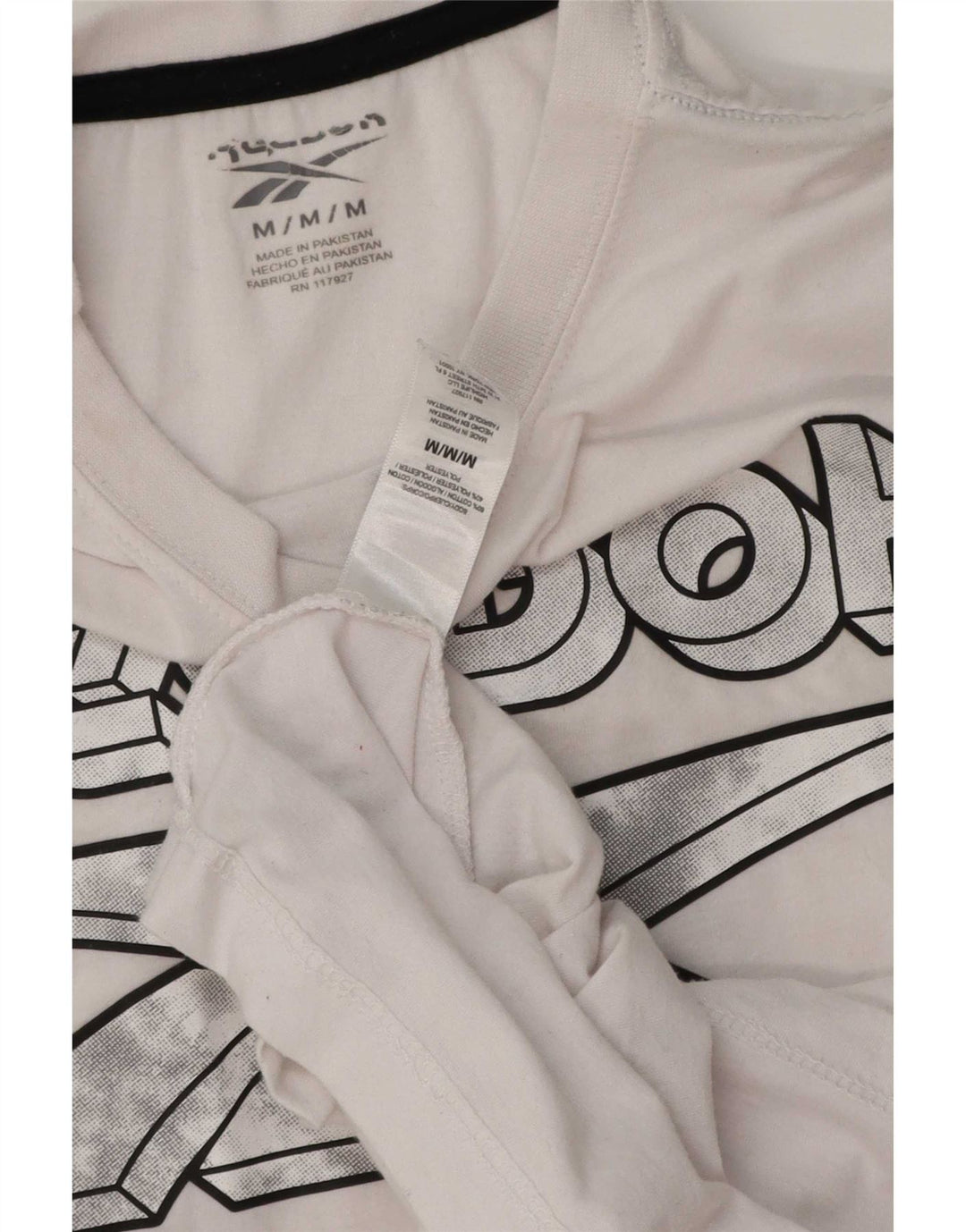 Reebok Tee-Shirt Graphic Homme Blanc Moyen Coton