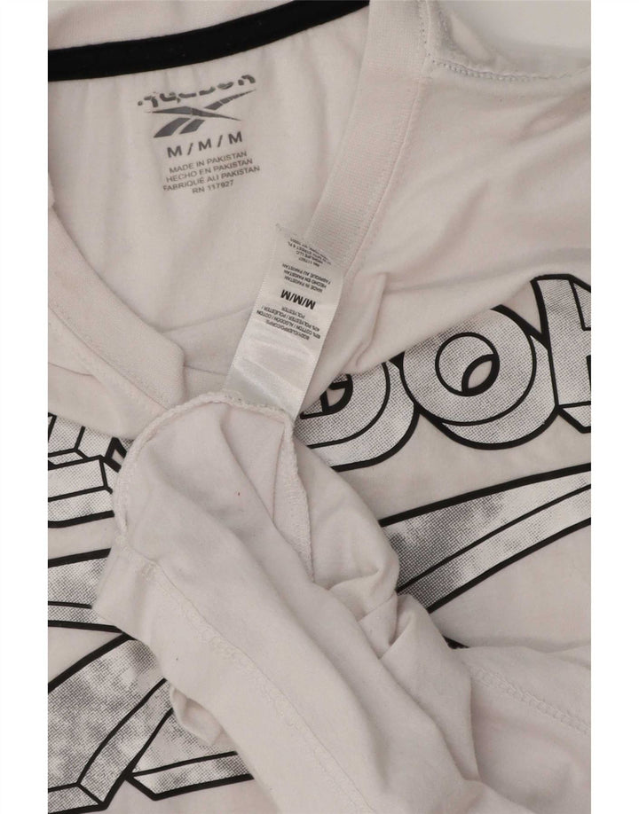 Reebok Tee-Shirt Graphic Homme Blanc Moyen Coton