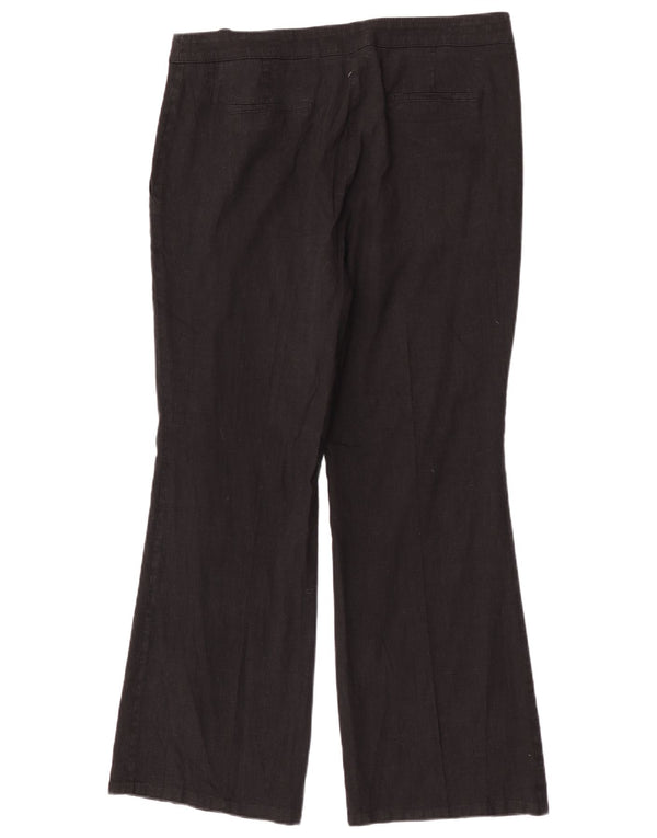 Marks & Spencer Pantalon décontracté bootcut pour femme UK 18 XL W34 L30 Lin noir