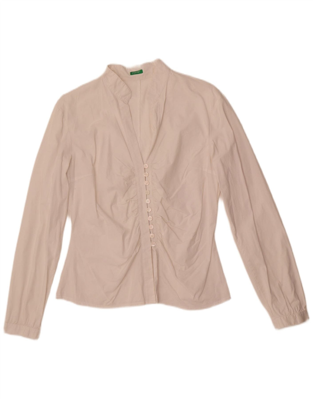 Benetton Chemise Chemisier Femme UK 16 Large Blanc