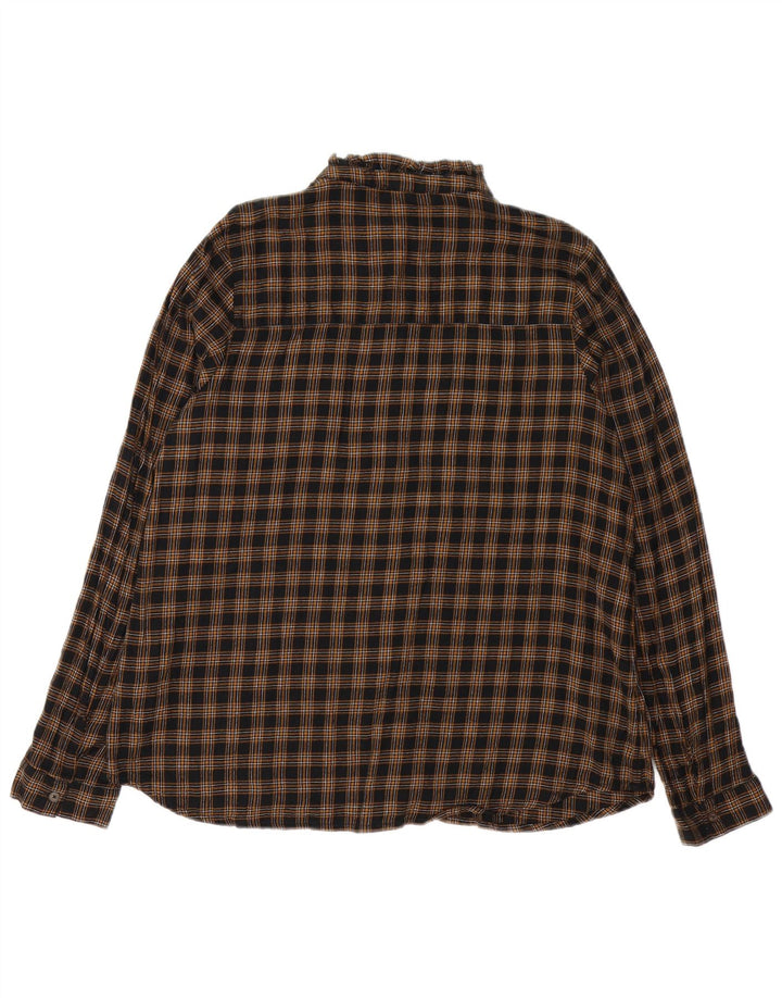 Fat Face Chemisier pour femme UK 12 en coton à carreaux marron moyen