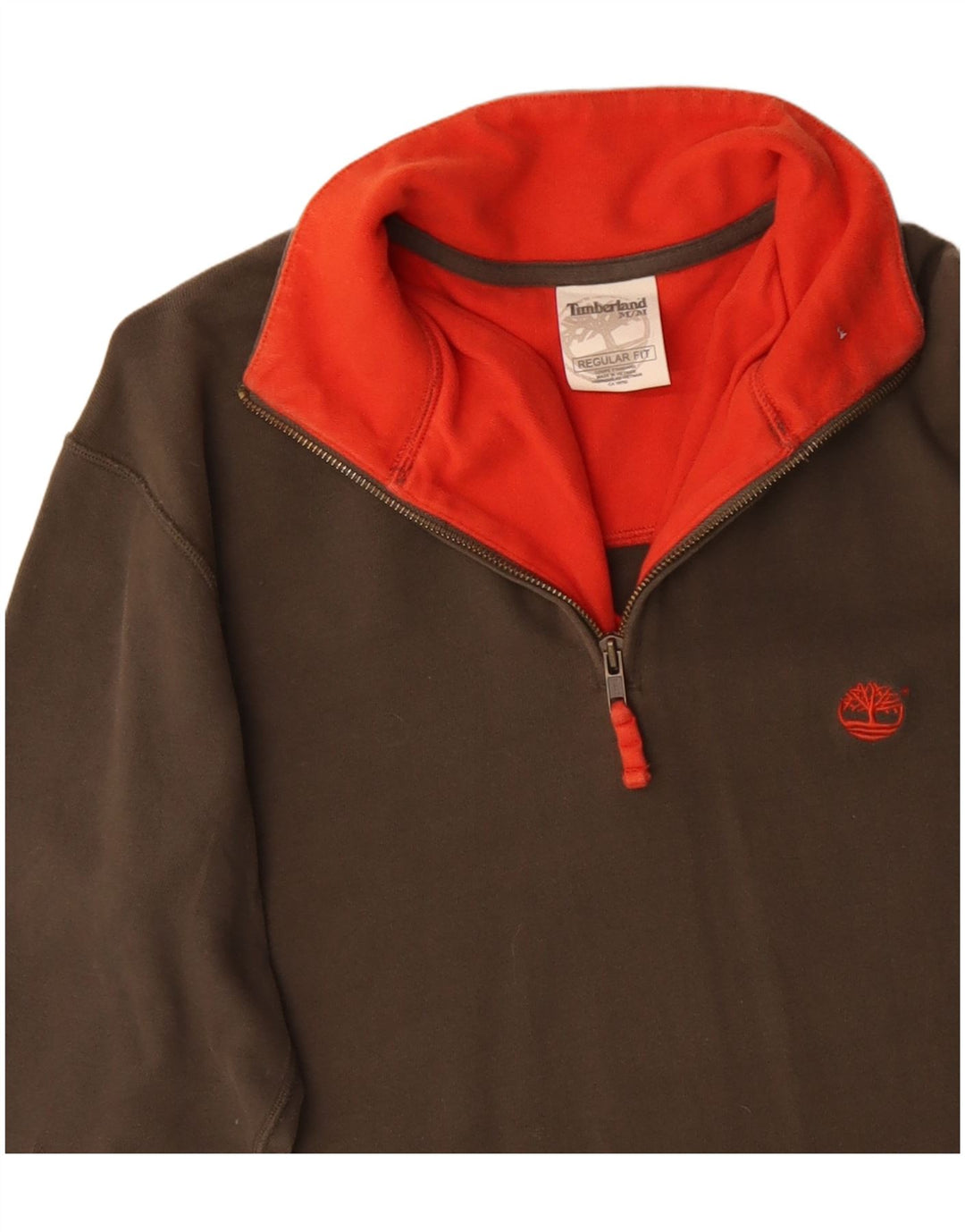 TIMBERLAND Haut de Survêtement Regular Fit Zip Neck Homme Kaki Moyen