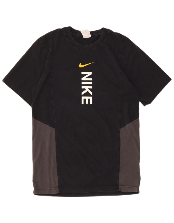 NIKE T-shirt graphique pour hommes, petit haut en coton color block noir