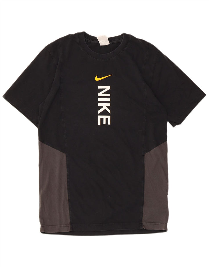 NIKE T-shirt graphique pour hommes, petit haut en coton color block noir