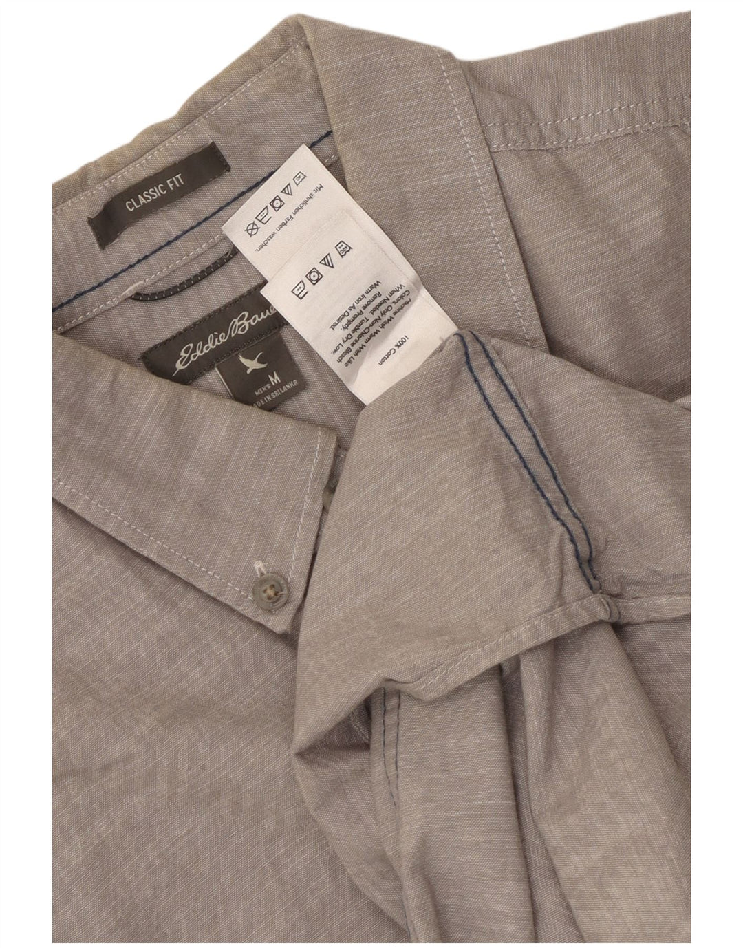 Eddie Bauer Chemise coupe classique pour homme en coton gris moyen