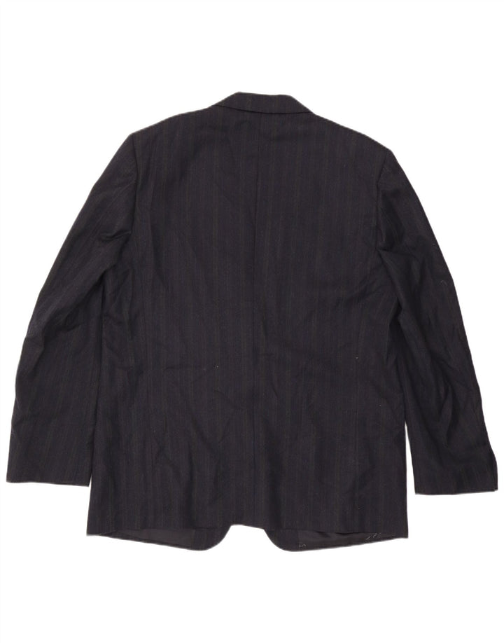 Pierre Cardin Veste blazer 2 boutons pour homme IT 58 4XL Bleu marine à fines rayures