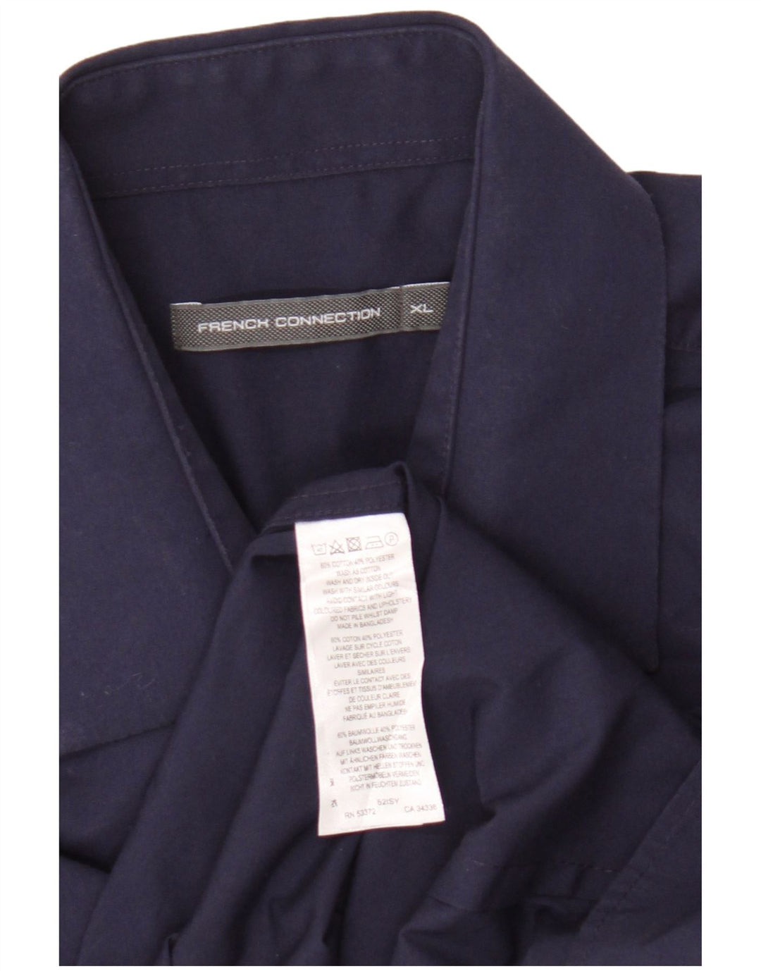 French Connection Chemise Homme XL Bleu Marine Coton