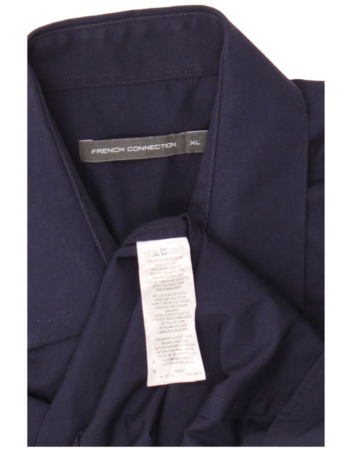 French Connection Chemise Homme XL Bleu Marine Coton