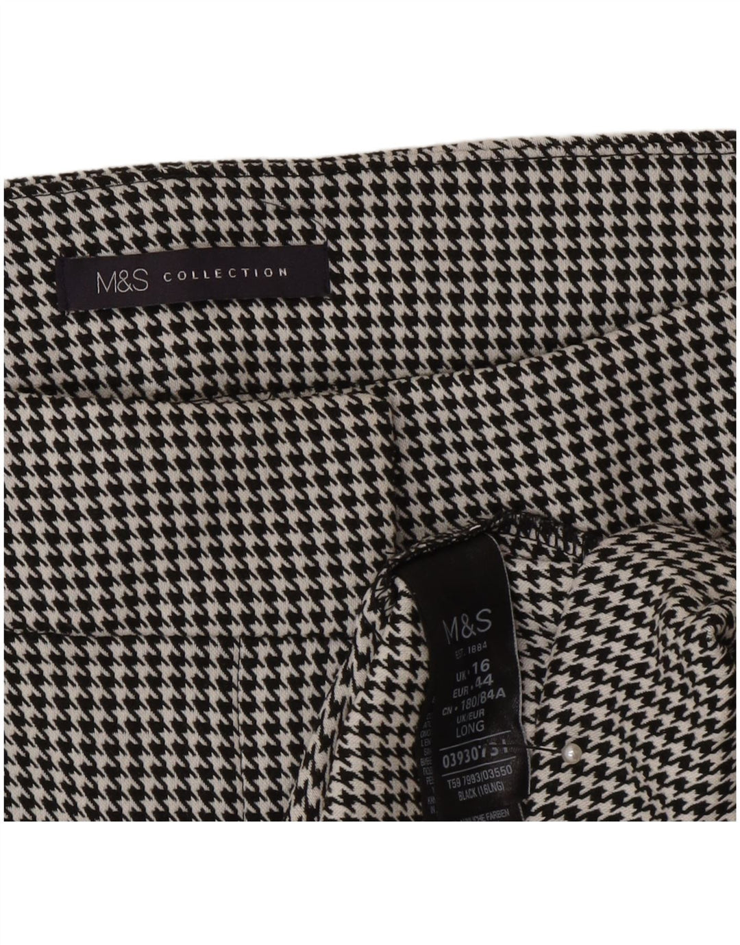 Marks & Spencer Jupe crayon pour femme UK 16 Large W32 Pied-de-poule gris