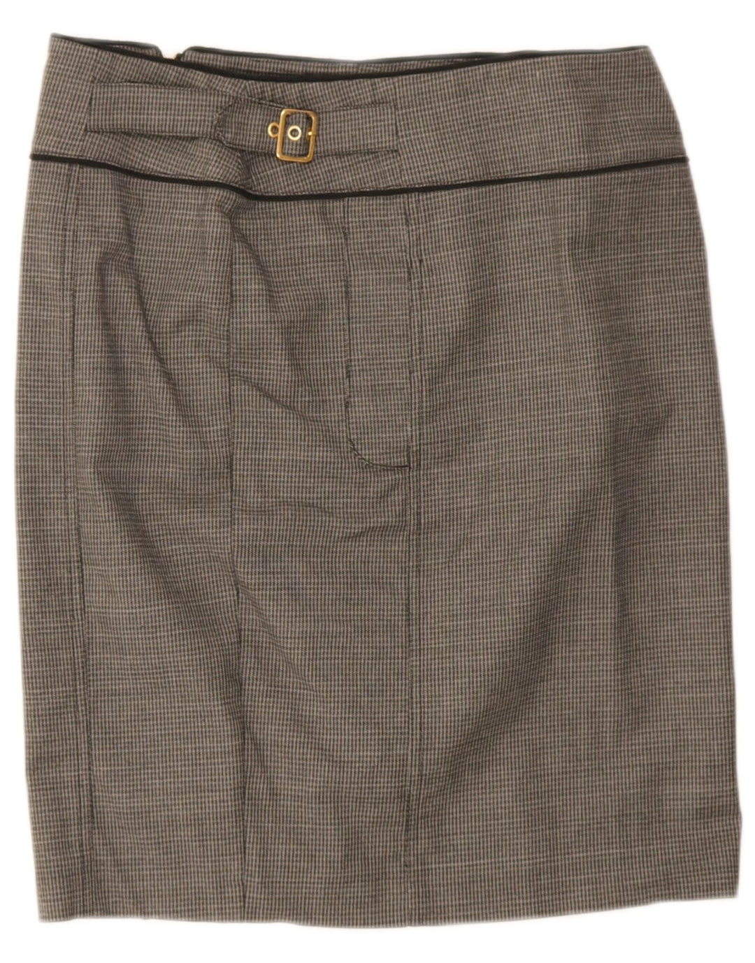 Max & Co. Jupe droite pour femme UK 12 Medium W32 Gris pied-de-poule en coton