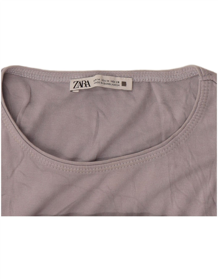 Zara Débardeur Femme UK 12 Gris Moyen