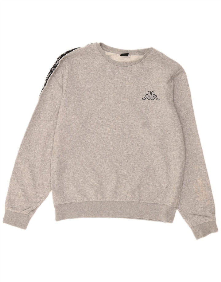 KAPPA Sweat-shirt graphique pour homme en coton gris Taille L