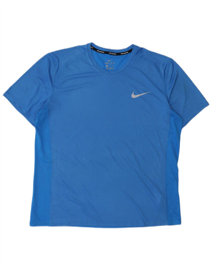 Nike Hommes Dri Fit T-Shirt Haut XL Bleu Polyester