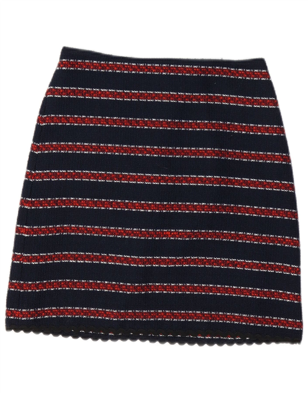 WAREHOUSE Mini jupe femme UK 8 Small W26 bleu marine rayé polyester