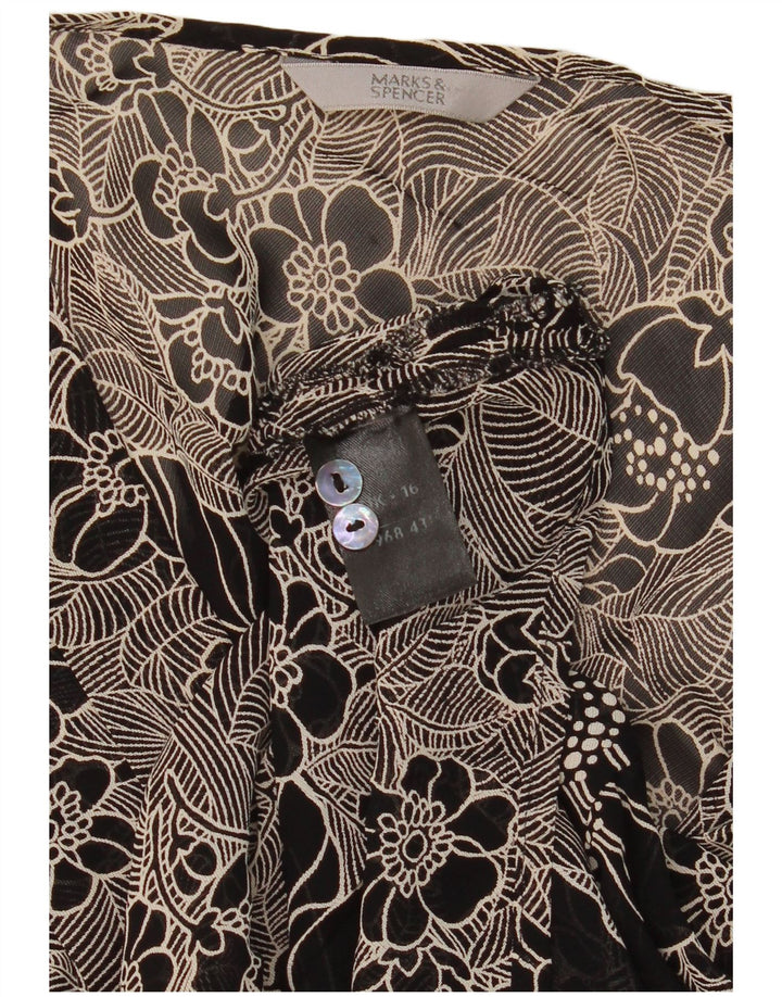 Marks & Spencer Chemisier pour femme UK 16 Large Noir Floral