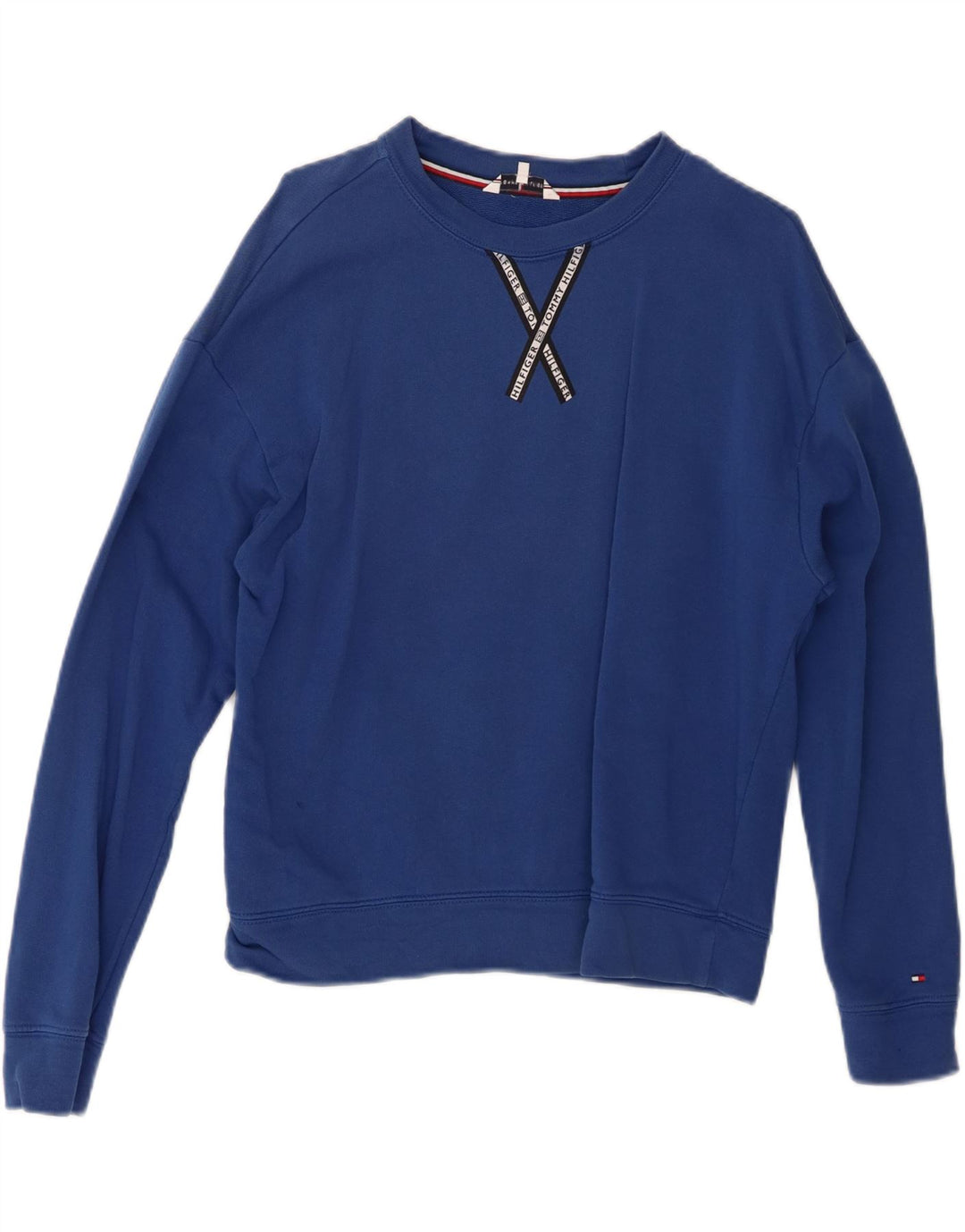 Tommy Hilfiger Sweat-shirt surdimensionné pour femme UK 10 Petit Bleu