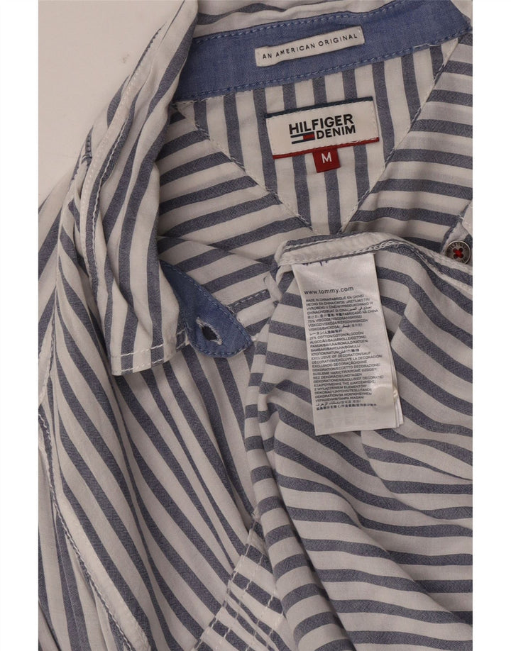 Tommy Hilfiger Chemise Femme UK 14 Medium White Pinstripe Viscose