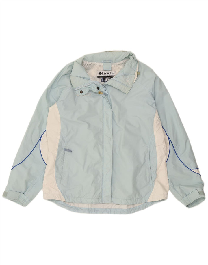 Columbia Veste de Pluie Femme UK 18 XL Bleu Colorblock Nylon