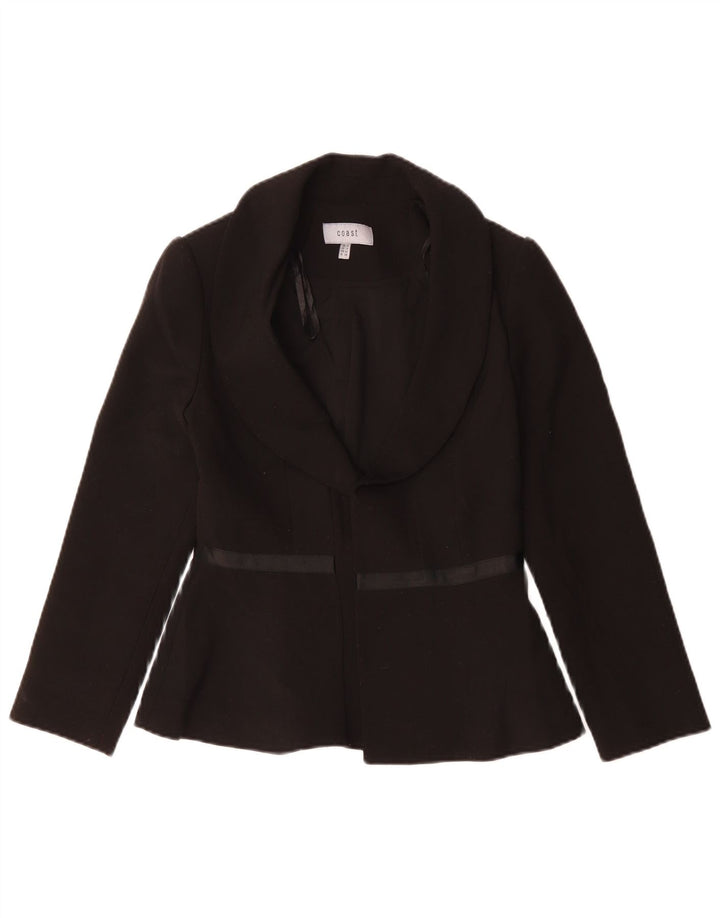 Coast Veste Blazer Ouverte Femme UK 8 Petit Noir Polyester