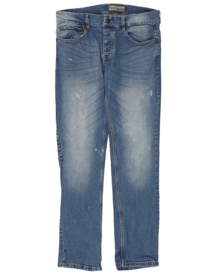 French Connection Jean Slim Homme W32 L32 Bleu Coton