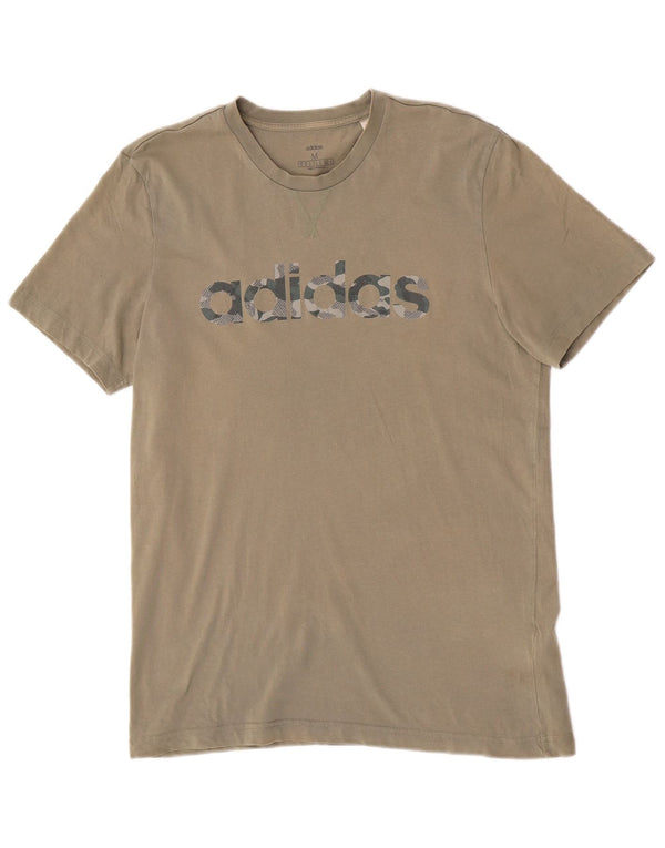 Adidas T-Shirt Graphique Homme Kaki Moyen Coton