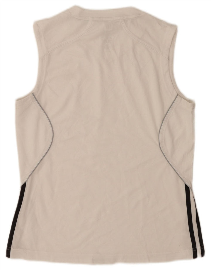 Adidas Débardeur Femme UK 10 Petit Blanc Polyester