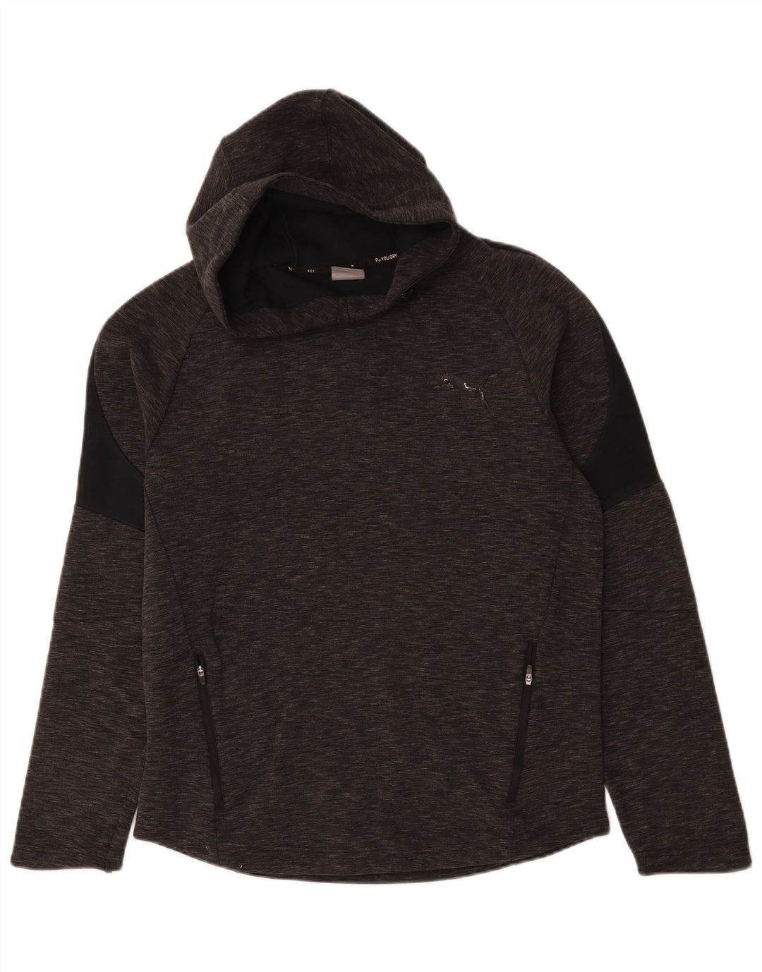 Puma Pull à Capuche Homme Gris Moyen Moucheté Coton