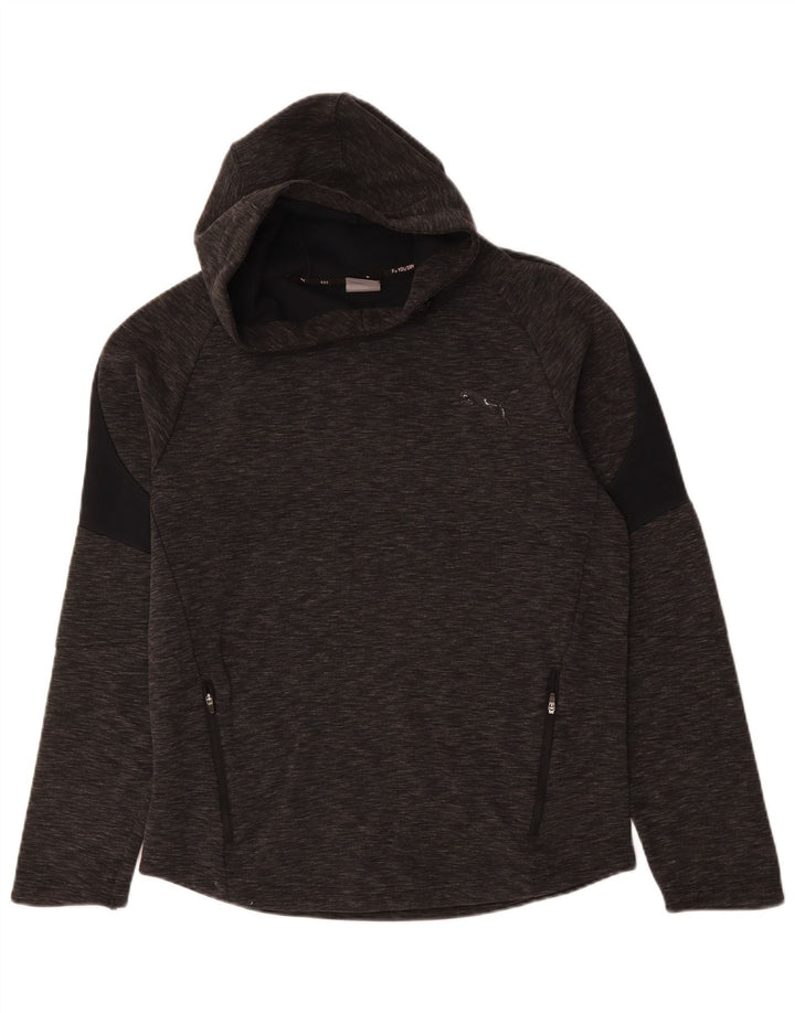 Puma Pull à Capuche Homme Gris Moyen Moucheté Coton