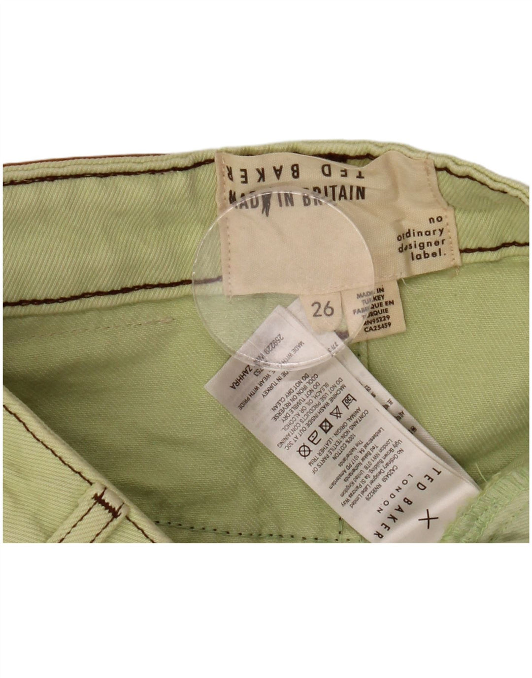 TED BAKER Jean Slim Femme W26 L29 Vert Coton