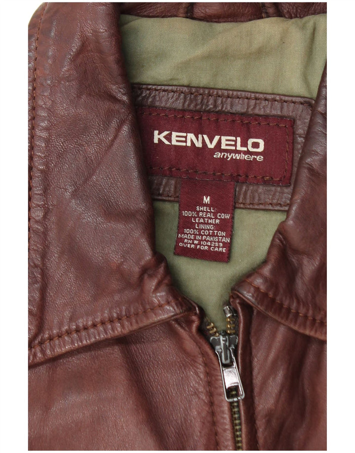 Kenvelo Veste en cuir militaire pour homme UK 38 Cuir marron moyen