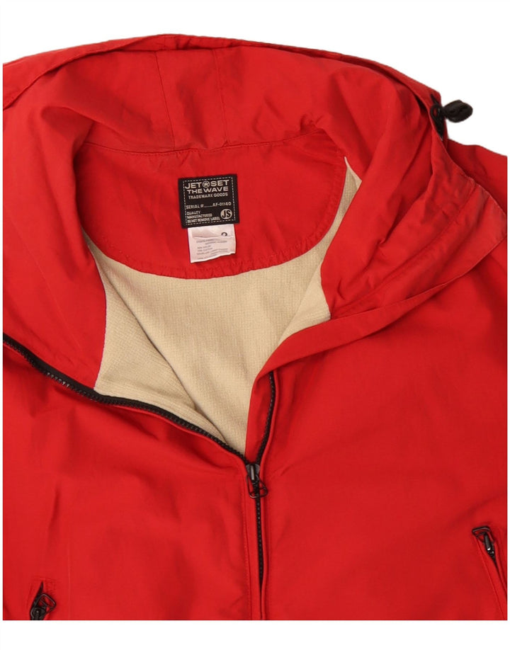 JET SET Veste coupe-vent à capuche pour homme UK 42 XL Rouge Colourblock