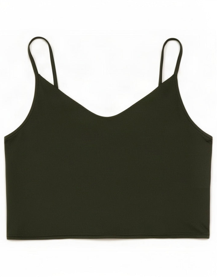 Zara Womens Crop Cami Top UK 10 Small Green