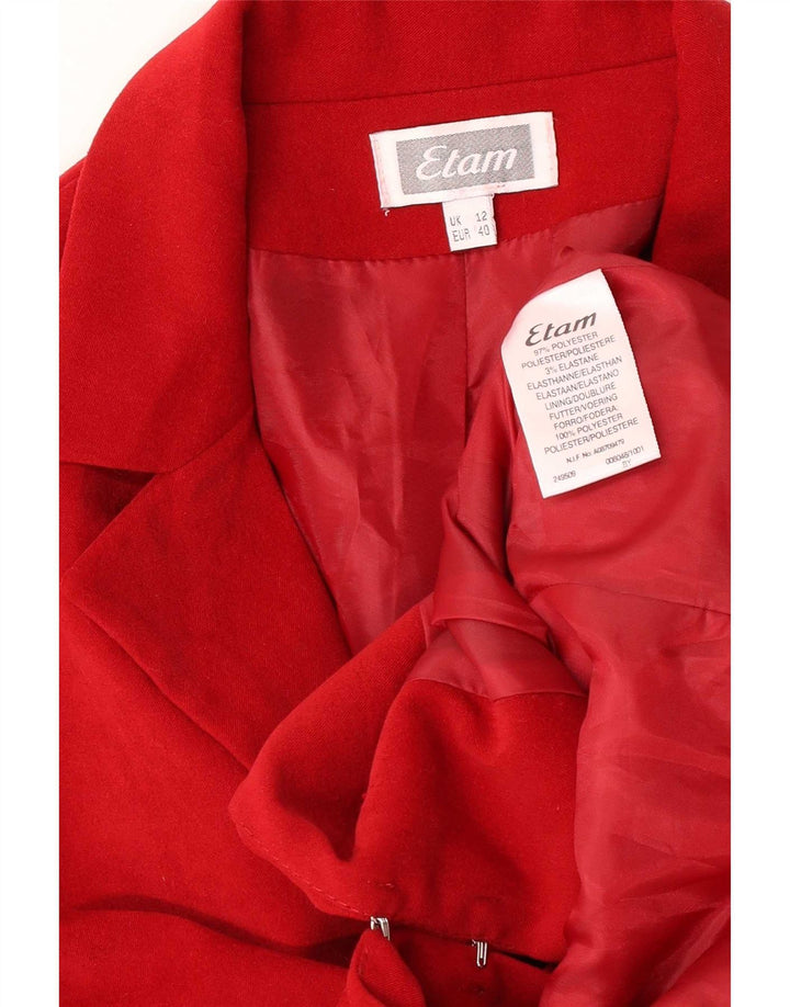 Veste Blazer Femme Etam UK 12 Rouge Moyen Polyester