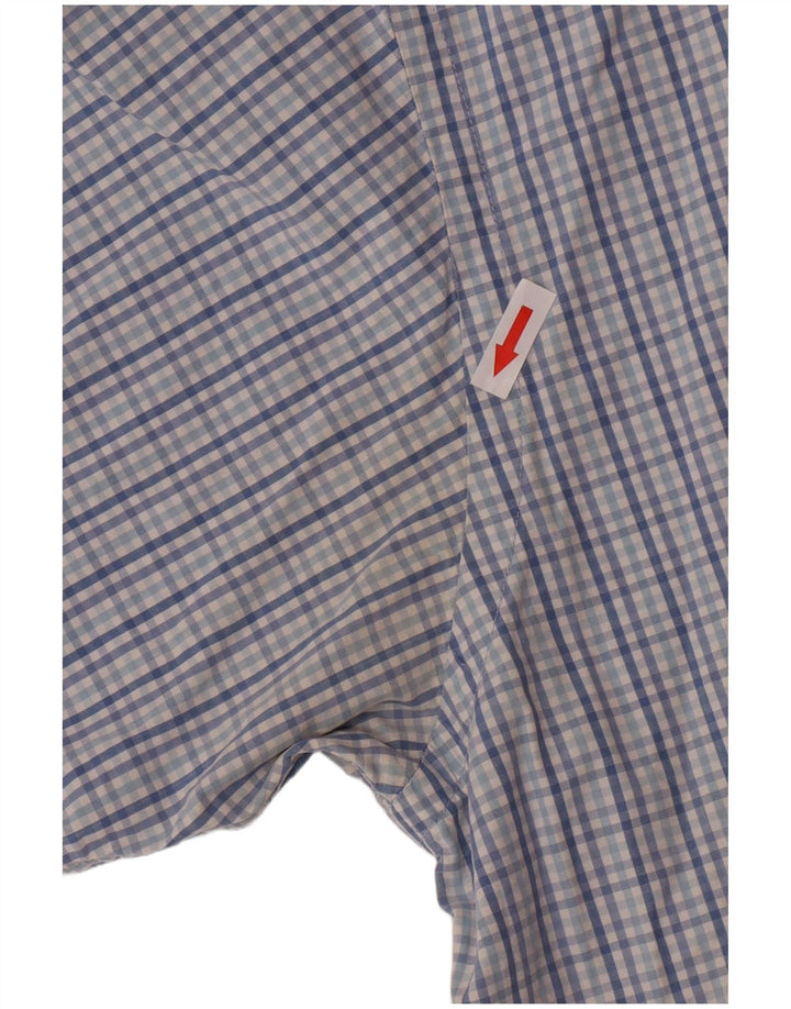 Izod Chemise à Manches Courtes Homme XL Bleu Carreaux Coton