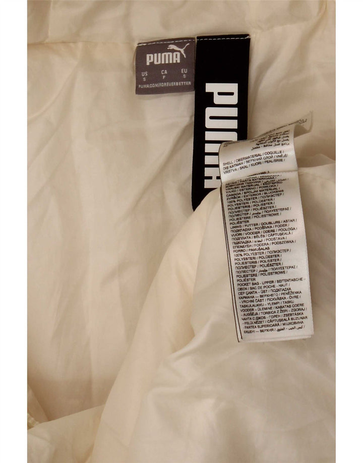 Puma Veste rembourrée à capuche pour femme UK 10 Small Blanc Polyester